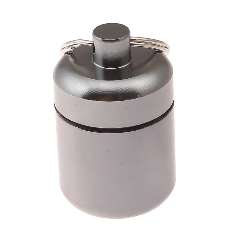 TitanSeal™ Waterproof Aluminum Pill Keychain – Ultra-Lightweight Emergency Storage & Earplug Container