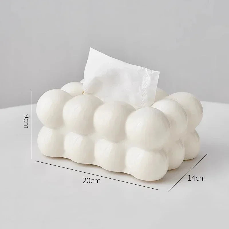 Serene Cloud Decorative Tissue Box Cover – Modern Minimalist Desktop Organizer