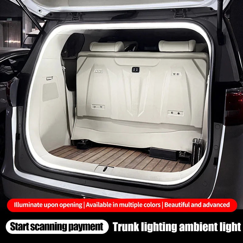 Dynamic LED Trunk Light Strip – Scanning Flow Waterproof Car Interior Atmosphere Lighting (2M / 4M)