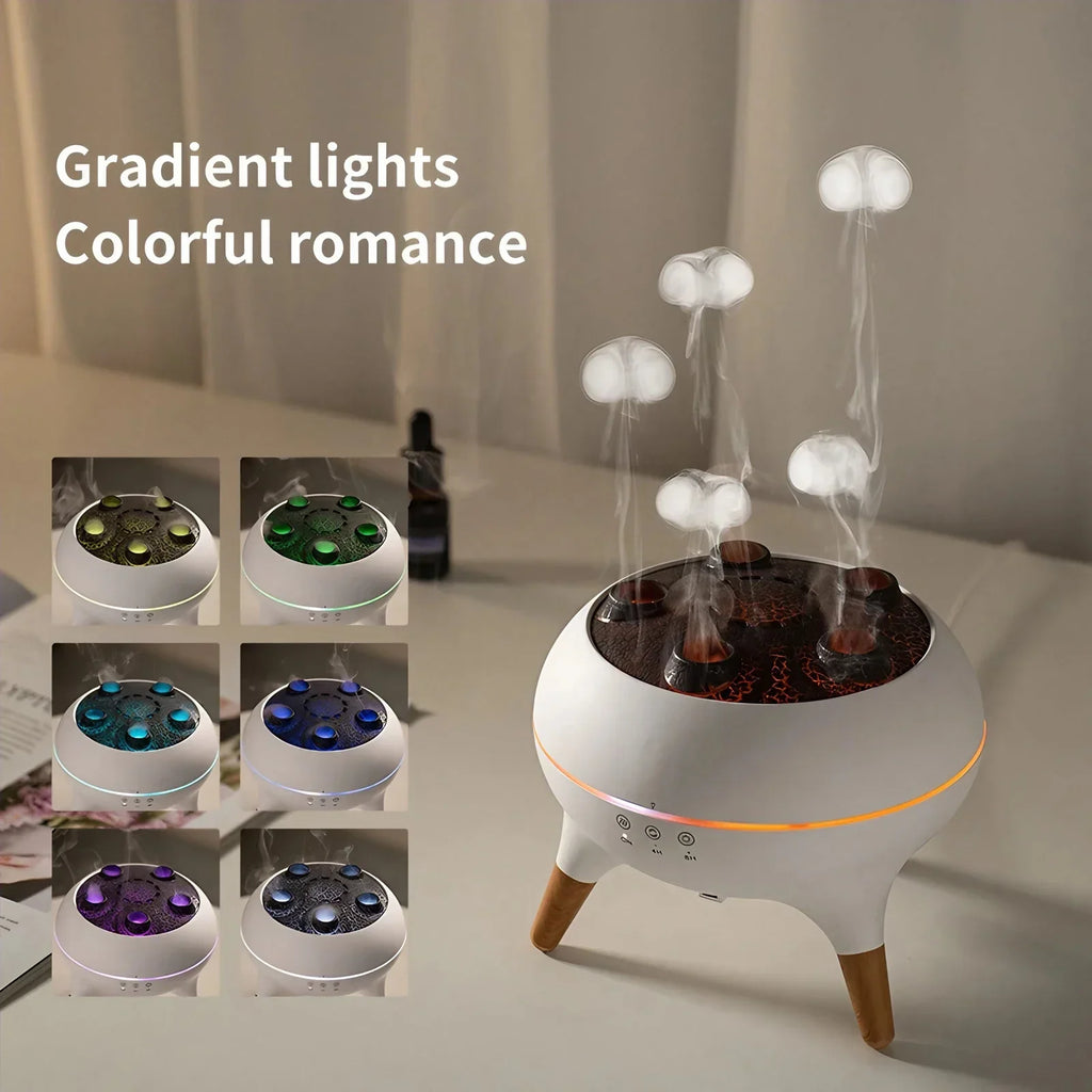 Jellyfish Mist Humidifier – Quiet Aromatherapy Diffuser with Color-Changing LED Lights