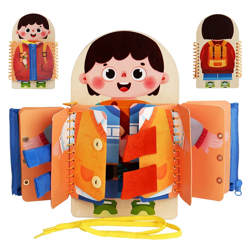 Montessori Sensory Busy Book – Toddler Life Skills Training & Fine Motor Quiet Book for Travel & Learning