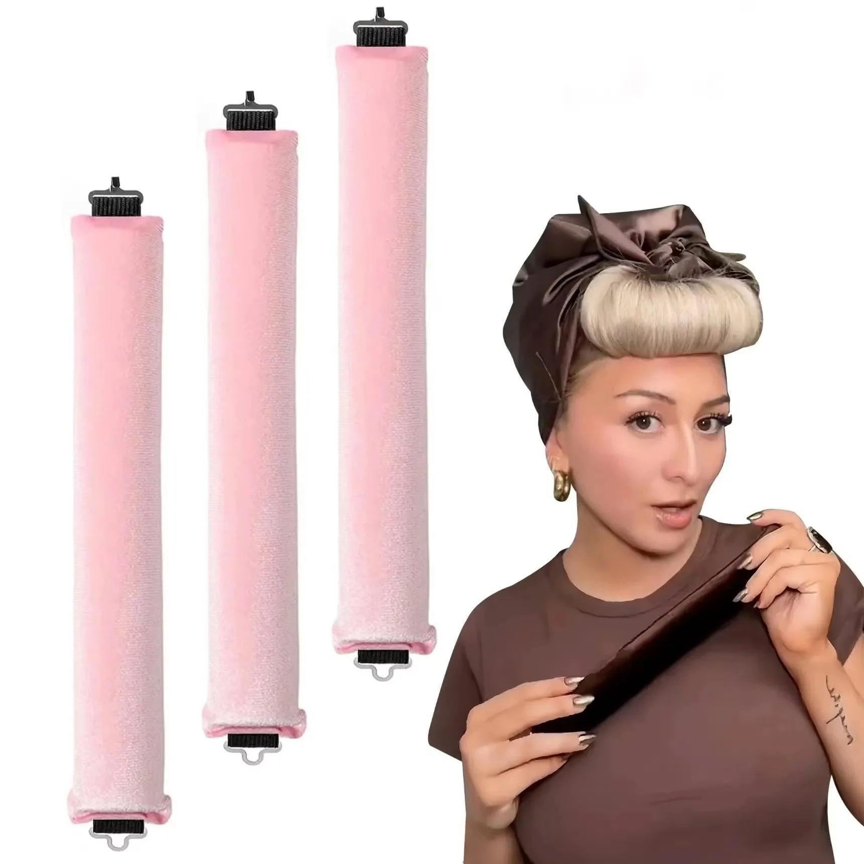Heatless Hair Curling Rod Headband – Overnight Soft Hair Curlers for Natural No-Heat Waves