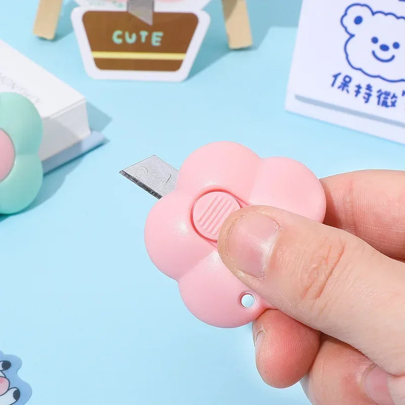 Petal-Point Mini Flower Utility Knife – Safety Box Opener & Paper Cutter in Macaron Pastels
