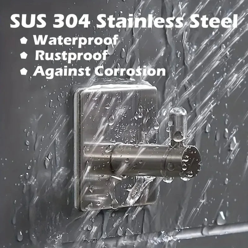 Modern 304 Stainless Steel Wall Hooks | 4-Pack Heavy-Duty Utility Hangers