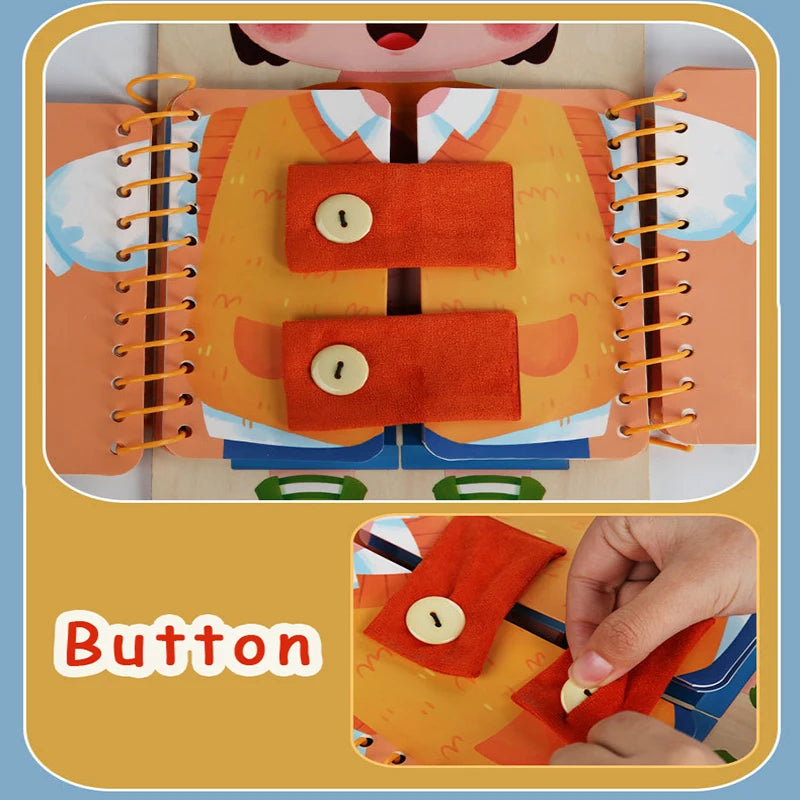 Montessori Sensory Busy Book – Toddler Life Skills Training & Fine Motor Quiet Book for Travel & Learning