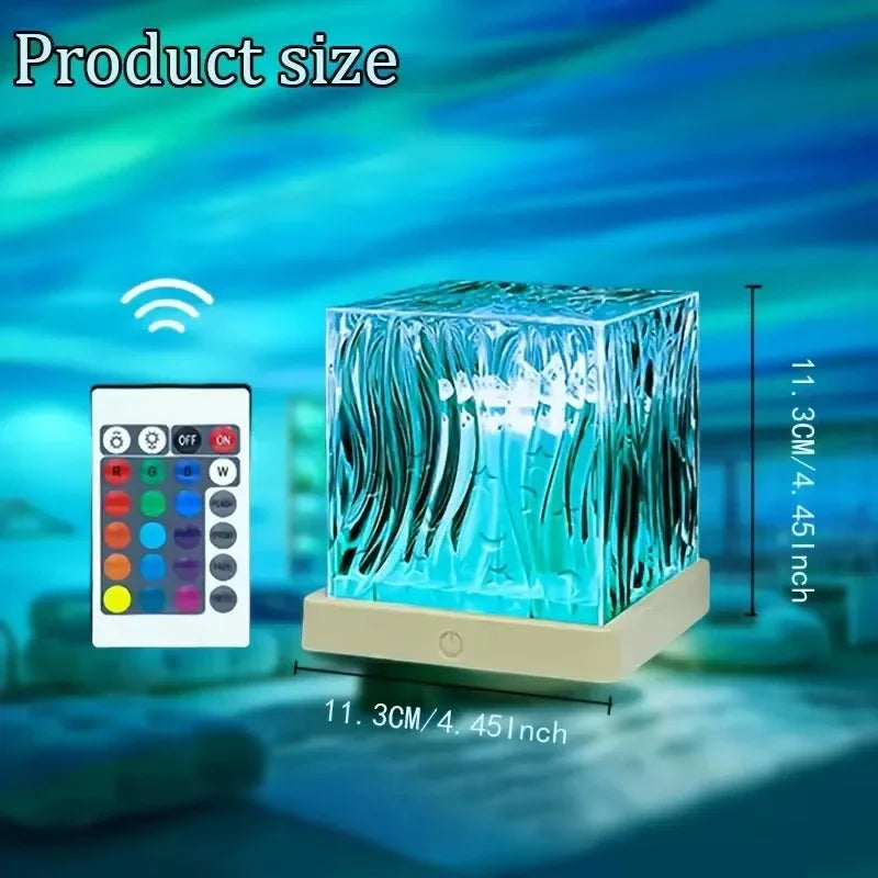 Ocean Wave Crystal Projector – 16-Color Dynamic Water Ripple LED Night Light with Remote Control