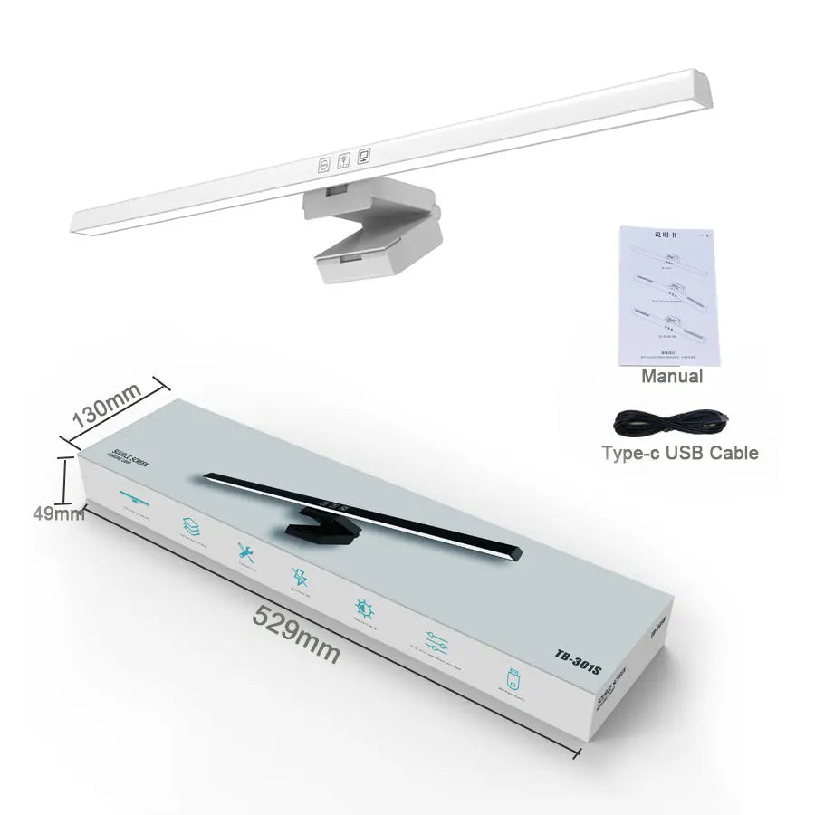 Pro-Focus 50cm Monitor Light Bar – Asymmetric Eye-Care Screen Hanging Lamp with Stepless Dimming