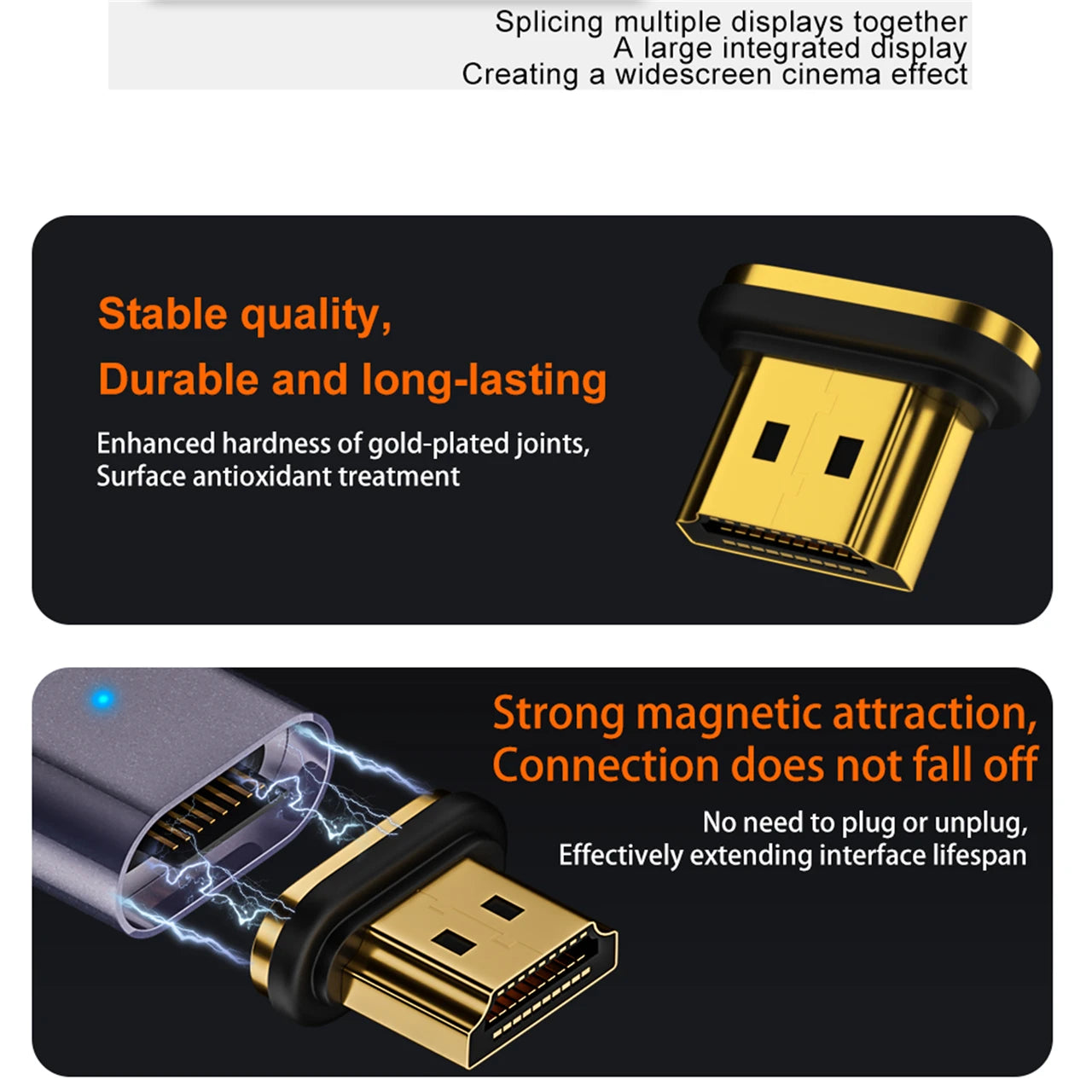 4K@60Hz USB-C to HDMI Magnetic Adapter – Ultra HD Display Converter for Laptops & Tablets