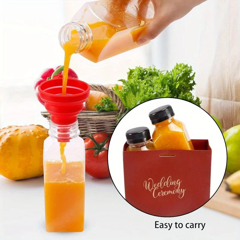 16oz Clear Reusable Beverage Bottles – Leak-Proof & Tamper-Evident Lids for Smoothies, Juices & Meal Prep