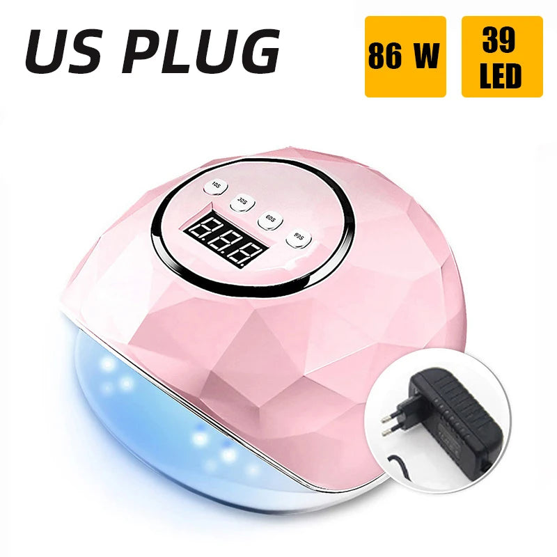UV LED Nail Lamp with LCD Display – Professional Gel Nail Dryer with Memory Timer