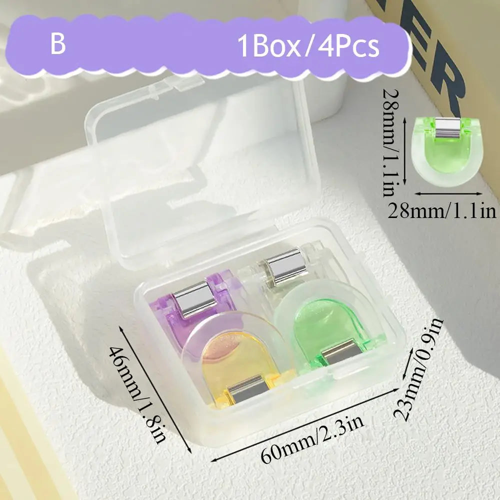 VividView Multifunctional Page Clips – 4-Piece Transparent Corner Clip Set for Books, Files & Indexing