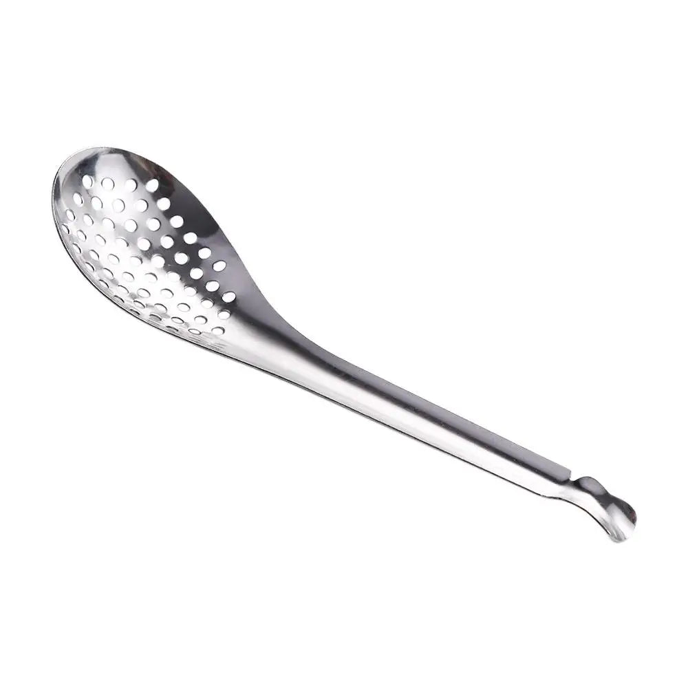 Stainless Steel 56-Hole Slotted Caviar Spoon – Fine Mesh Straining Kitchen Tool