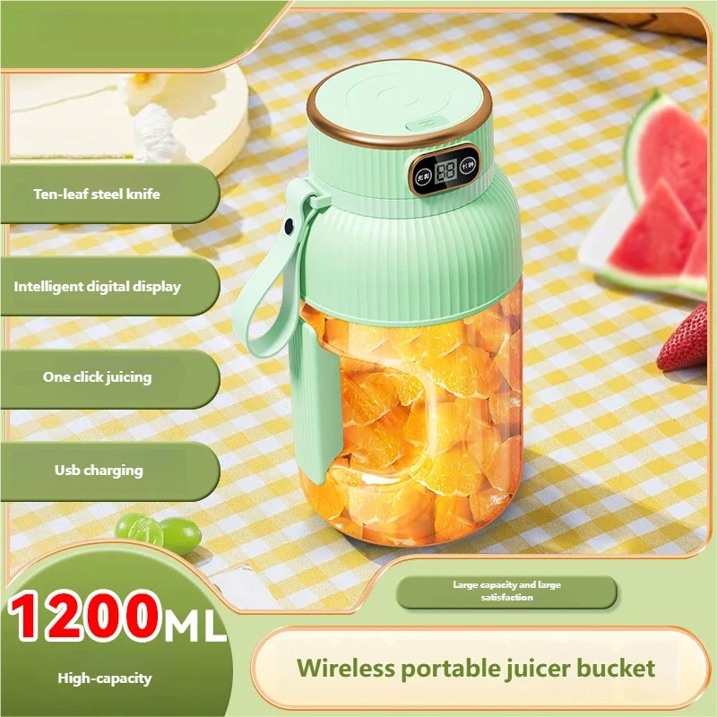 Portable Electric Fruit Juicer & Smoothie Blender – High-Capacity USB Rechargeable Mixer