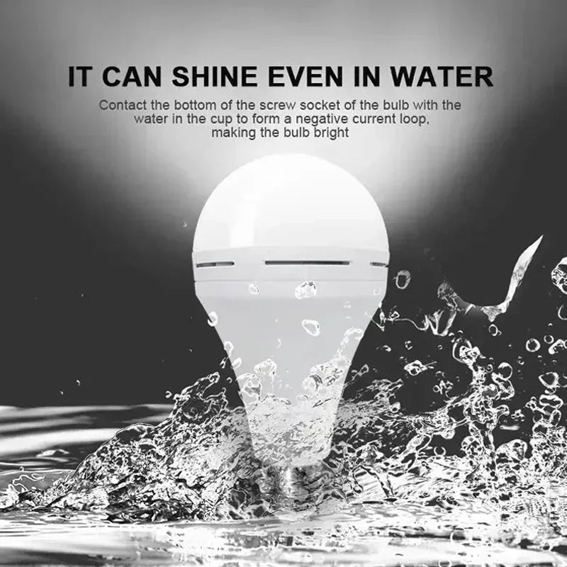 Smart Emergency LED Light Bulb – Rechargeable Backup Lamp with Hook for Power Outages, Camping & Home Safety