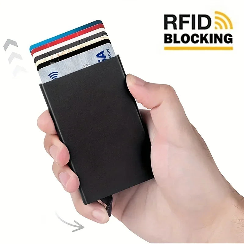 VaultPro Slim RFID-Blocking Metal Wallet – Anti-Theft Aluminum Credit Card Case for Men & Women