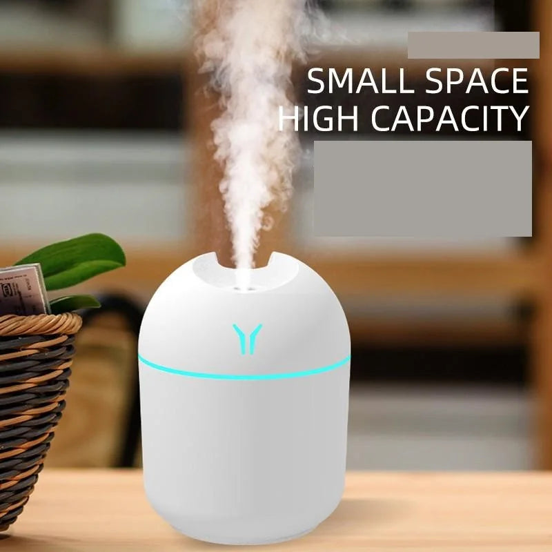 ZenMist 250ML Mini USB Air Humidifier – Ultrasonic Aroma Diffuser with LED Ambiance Light for Home & Car