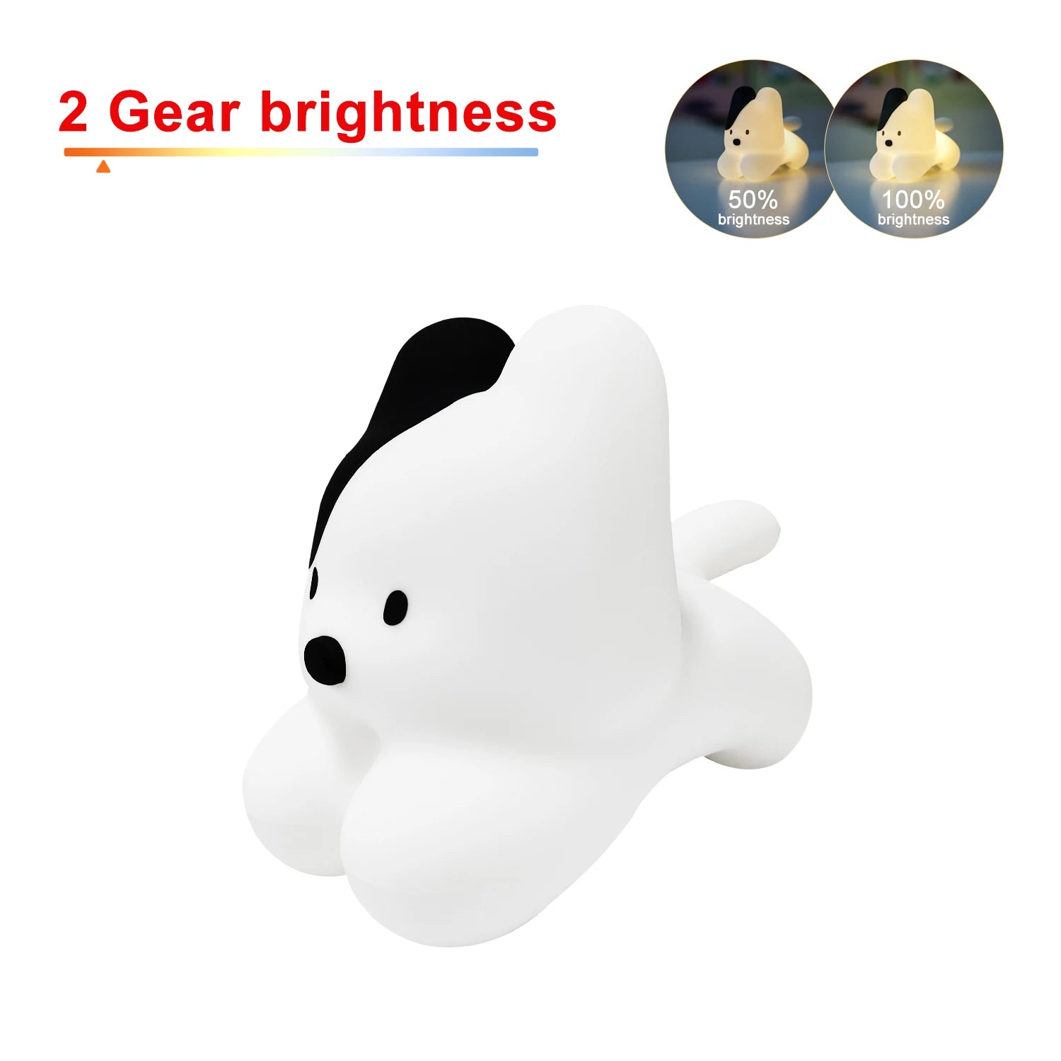 Silicone Animal Night Light for Kids | Dimmable Touch Sensor LED | 7-Color Changing Nursery Lamp