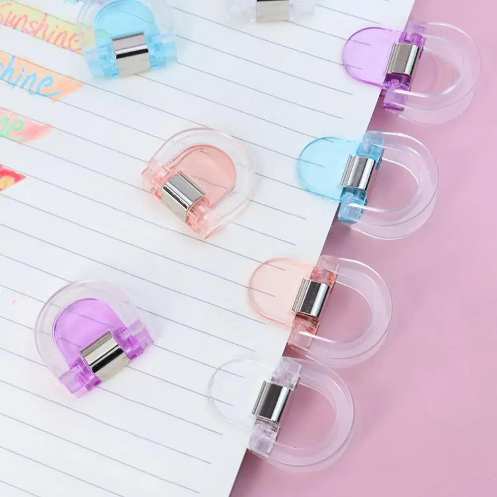 VividView Multifunctional Page Clips – 4-Piece Transparent Corner Clip Set for Books, Files & Indexing