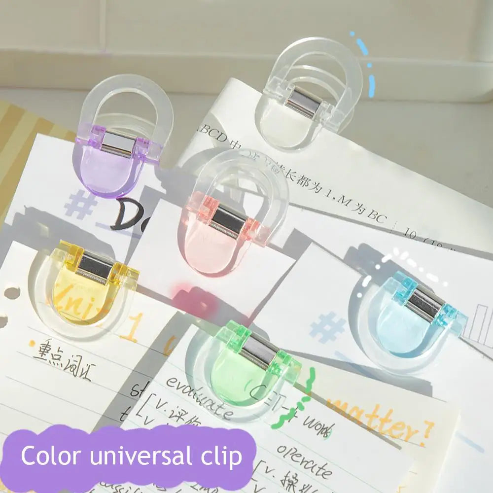 VividView Multifunctional Page Clips – 4-Piece Transparent Corner Clip Set for Books, Files & Indexing