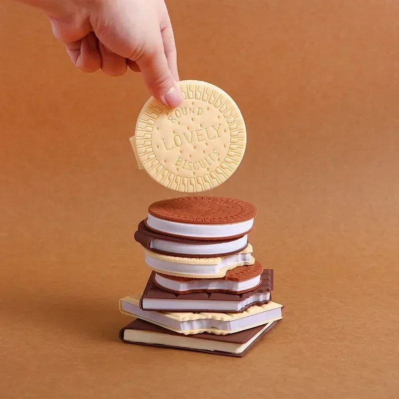 Realistic Cookie & Chocolate Pocket Notebook – Scented-Style Mini Stationery for Foodies & Students