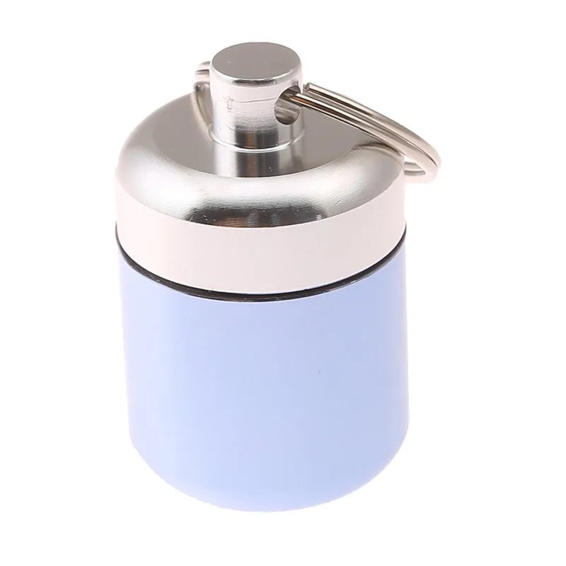 TitanSeal™ Waterproof Aluminum Pill Keychain – Ultra-Lightweight Emergency Storage & Earplug Container