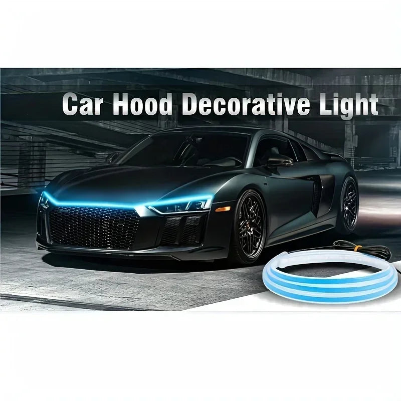 LED Car Hood Light Strip – Dynamic Start-Up Daytime Running Light (48" / 60" / 72") Waterproof DRL Accent
