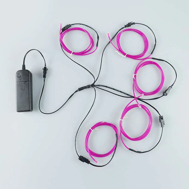 5-in-1 EL Wire Neon Glow Kit | DIY LED Costume & Party Lights | Portable Luminous Wire for Dance & Decor