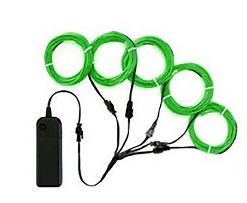 5-in-1 EL Wire Neon Glow Kit | DIY LED Costume & Party Lights | Portable Luminous Wire for Dance & Decor