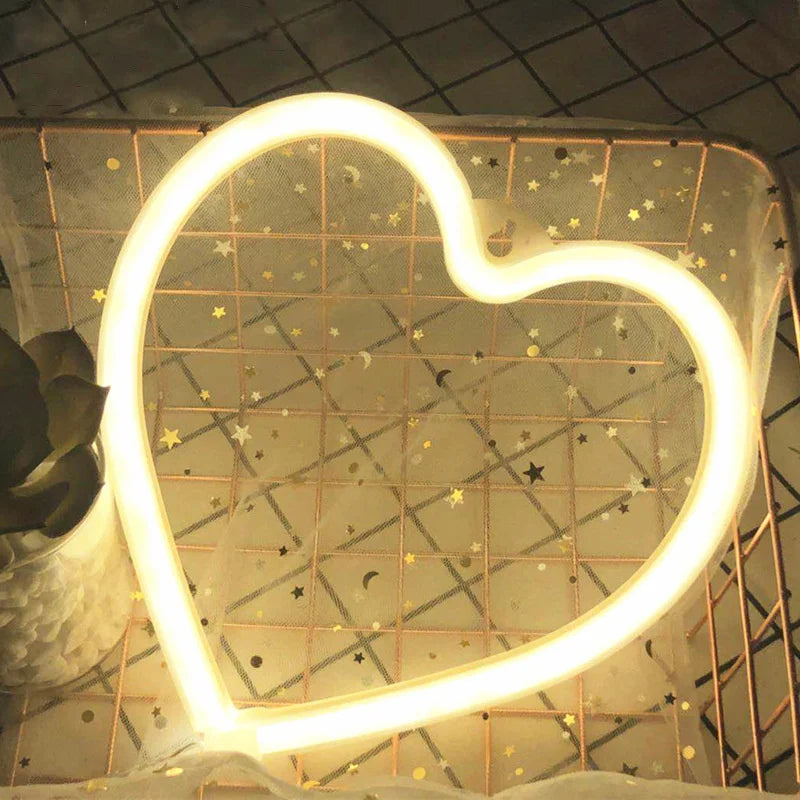 Aesthetic Butterfly & Heart LED Neon Sign | Dimmable Wall Decor for Bedroom, Parties & Gifts