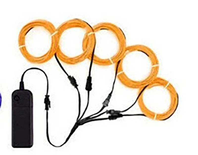 5-in-1 EL Wire Neon Glow Kit | DIY LED Costume & Party Lights | Portable Luminous Wire for Dance & Decor
