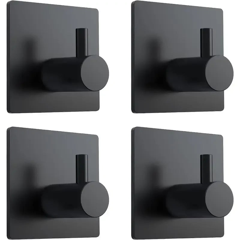 Modern 304 Stainless Steel Wall Hooks | 4-Pack Heavy-Duty Utility Hangers