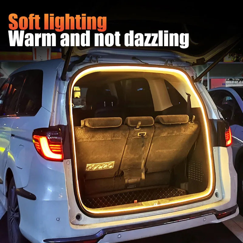 Dynamic LED Trunk Light Strip – Scanning Flow Waterproof Car Interior Atmosphere Lighting (2M / 4M)
