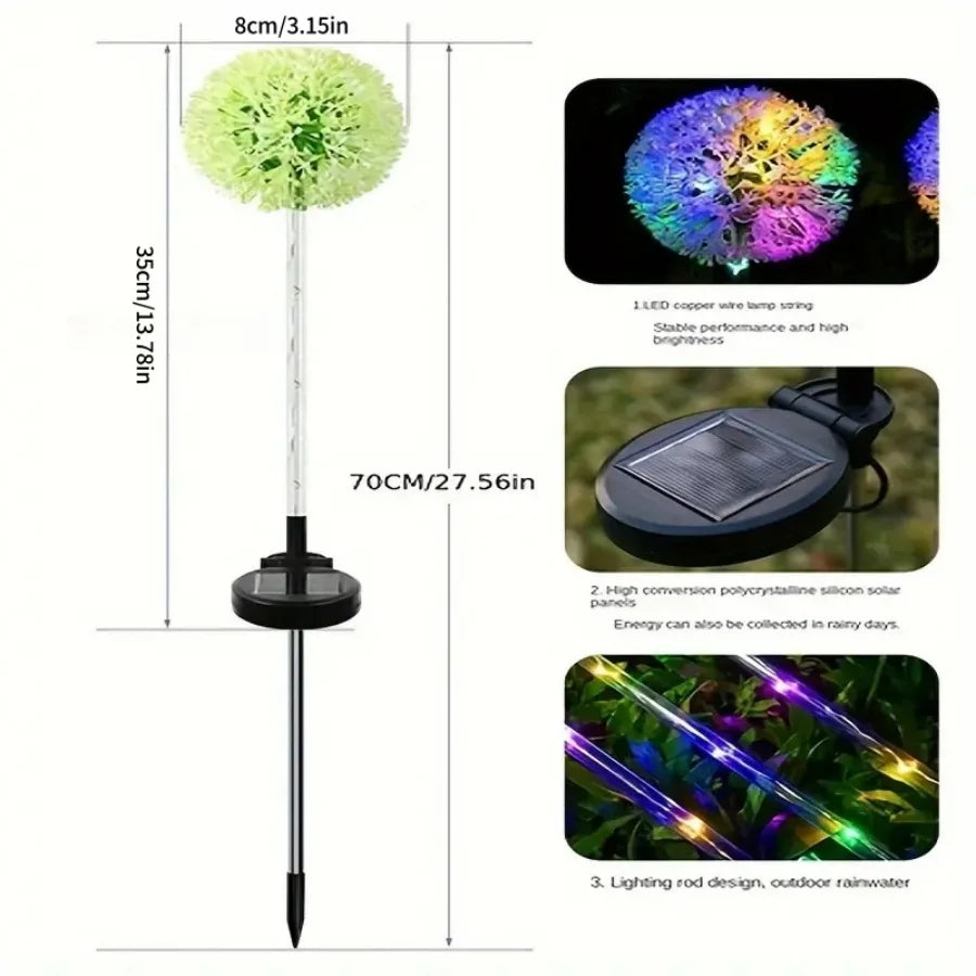 Solar Dandelion Garden Stake Lights – Waterproof LED Landscape Decor for Patios & Walkways
