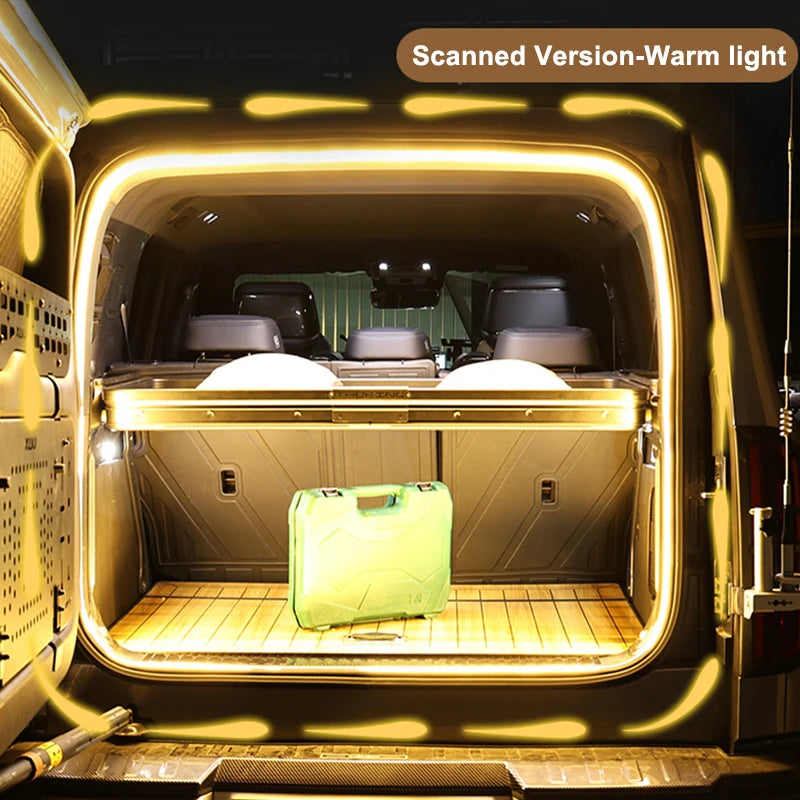Dynamic LED Trunk Light Strip – Scanning Flow Waterproof Car Interior Atmosphere Lighting (2M / 4M)