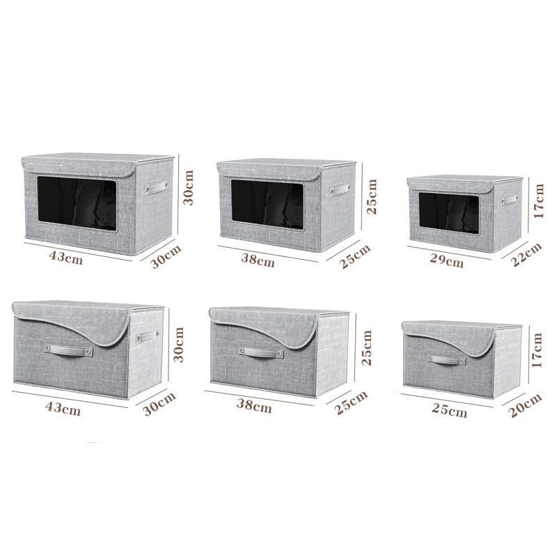 Large Foldable Storage Box with Lid – Heavy Duty Wardrobe Organizer for Clothes & Toys
