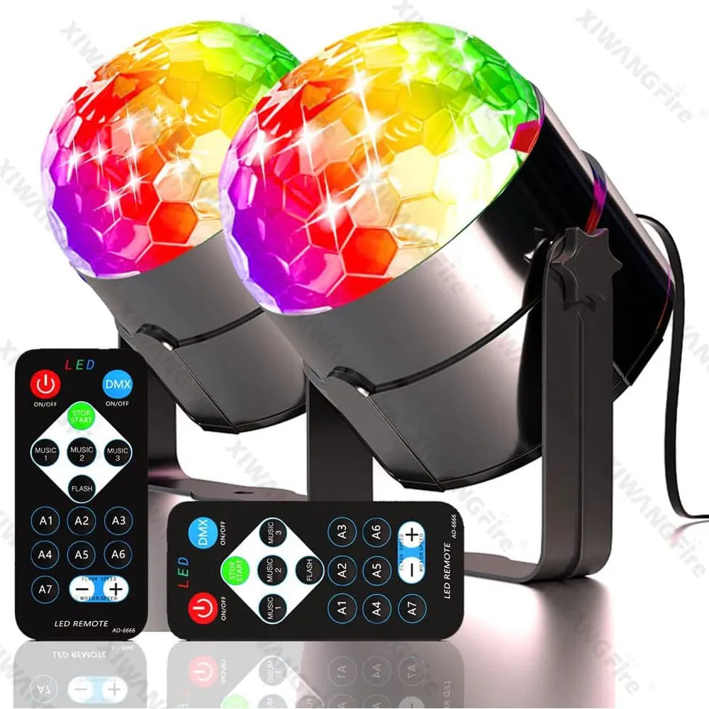 PulseGlow™ RGB LED Disco Party Light – Sound-Activated Rotating DJ Ball for Home, Club & Car