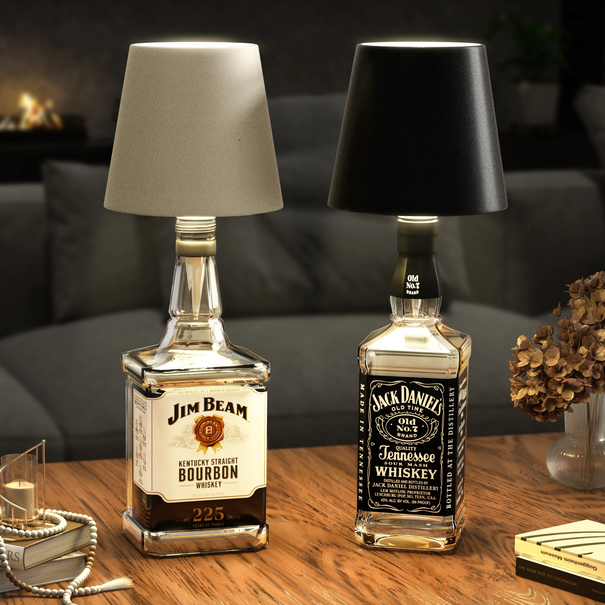 AuraFit Wireless Bottle Topper Lamp – Touch-Controlled LED Table Light with 3 Color Modes & Rechargeable Battery