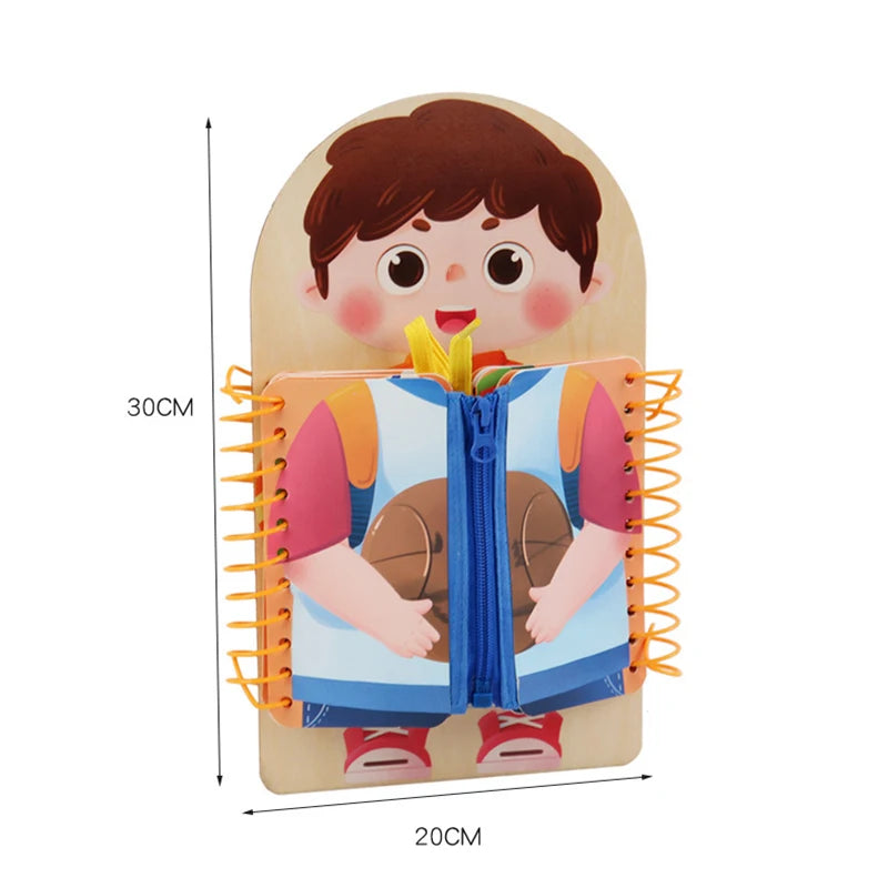 Montessori Sensory Busy Book – Toddler Life Skills Training & Fine Motor Quiet Book for Travel & Learning