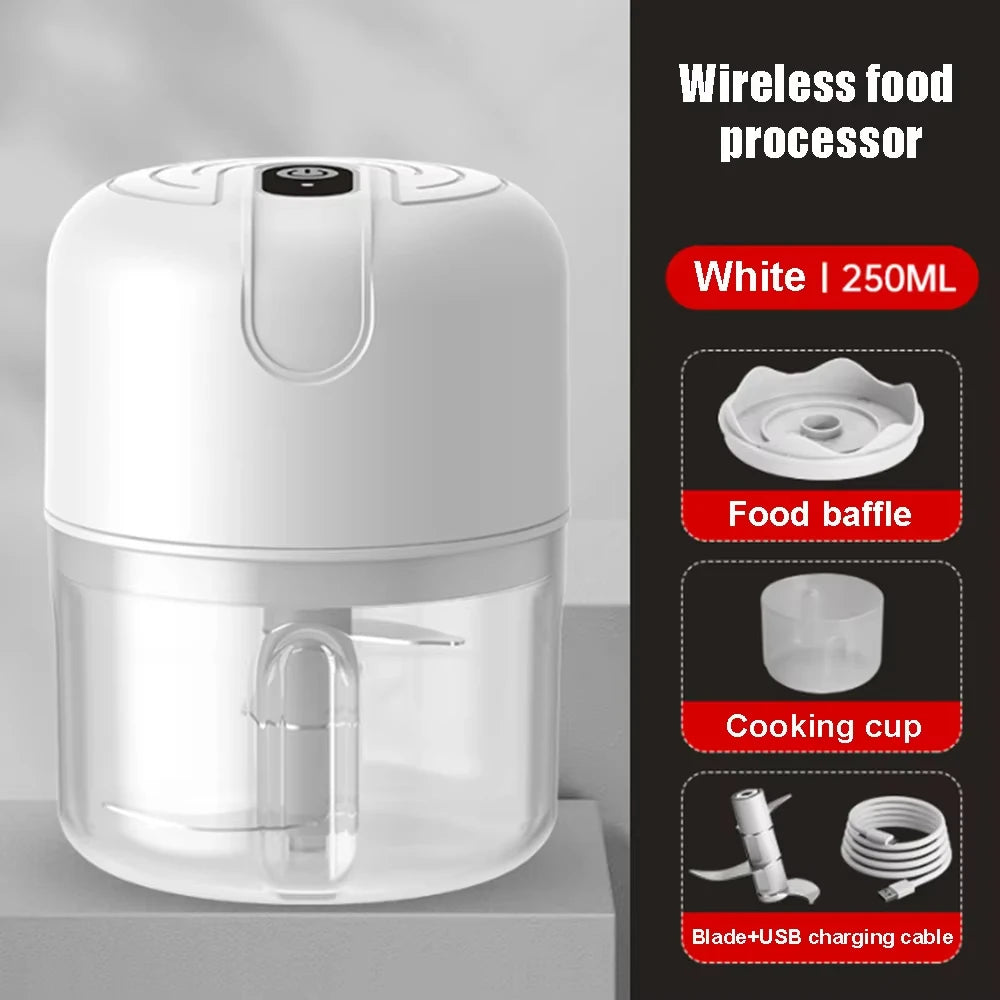 1 electric meat grinder, garlic puree machine, mini 250ML ginger chili chopper, onion grinder, kitchen food mixer