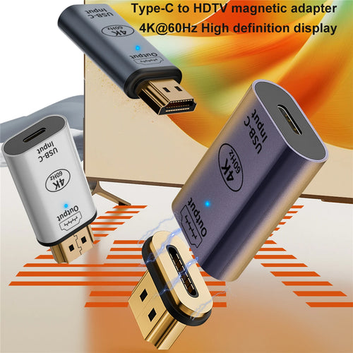 4K@60Hz USB-C to HDMI Magnetic Adapter – Ultra HD Display Converter for Laptops & Tablets