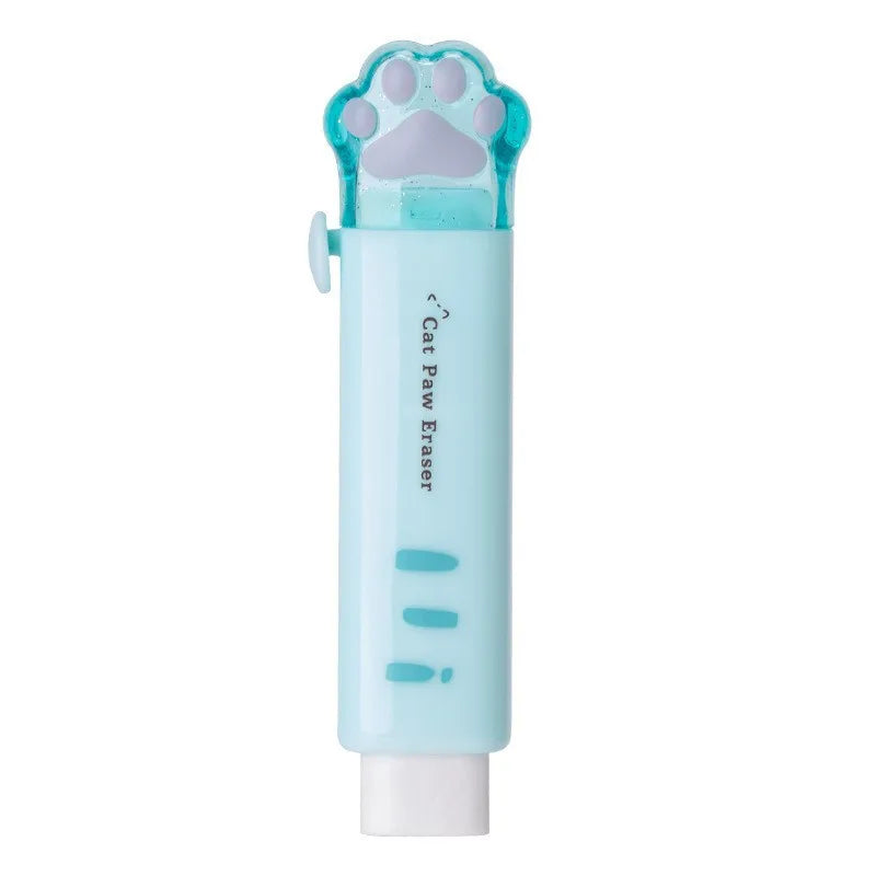 Kawaii Cat Paw Retractable Eraser – Cute Push-Pull Rubber for School, Drawing & Office
