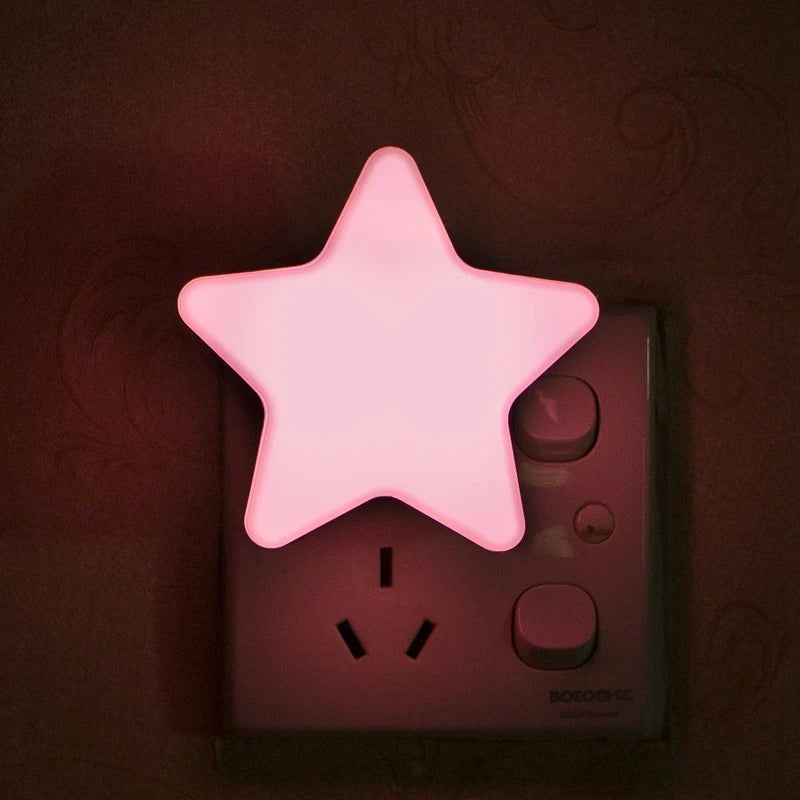 Celestial Star LED Plug-In Night Light – Automatic Dusk-to-Dawn Sensor for Kids' Rooms & Hallways