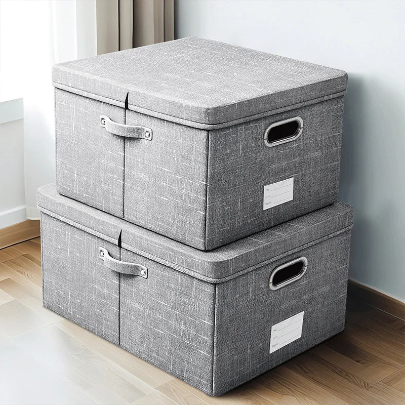 Large Foldable Storage Box with Lid – Heavy Duty Wardrobe Organizer for Clothes & Toys