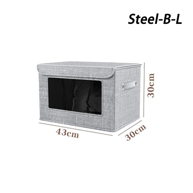 Large Foldable Storage Box with Lid – Heavy Duty Wardrobe Organizer for Clothes & Toys
