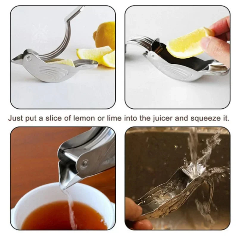 Elegant Bird-Shaped Lemon Squeezer | Premium 304 Stainless Steel Manual Citrus Juicer & Tea Infuser