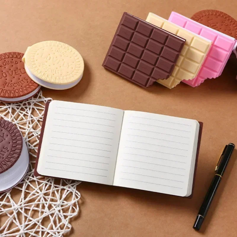 Realistic Cookie & Chocolate Pocket Notebook – Scented-Style Mini Stationery for Foodies & Students