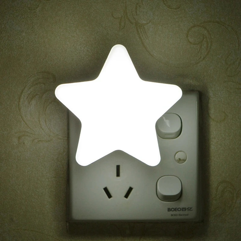 Celestial Star LED Plug-In Night Light – Automatic Dusk-to-Dawn Sensor for Kids' Rooms & Hallways