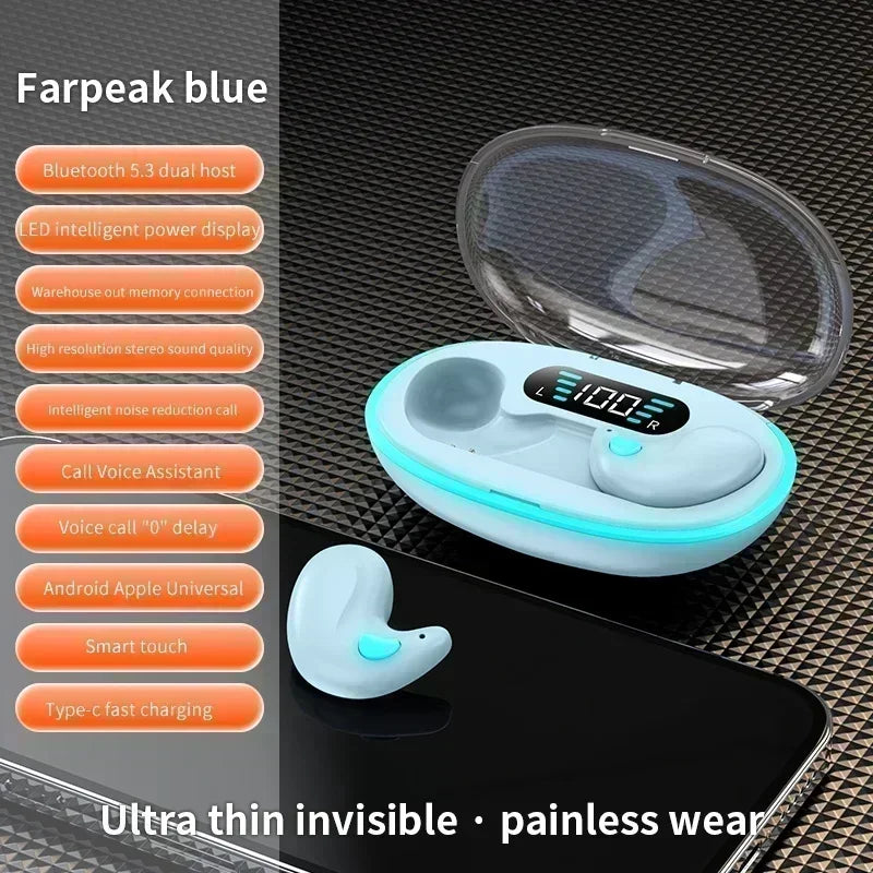 DreamFloat™ X55 Ultra-Mini Sleeping Earbuds – Invisible Bluetooth 5.3 Headphones for Sleep, Work & Focus