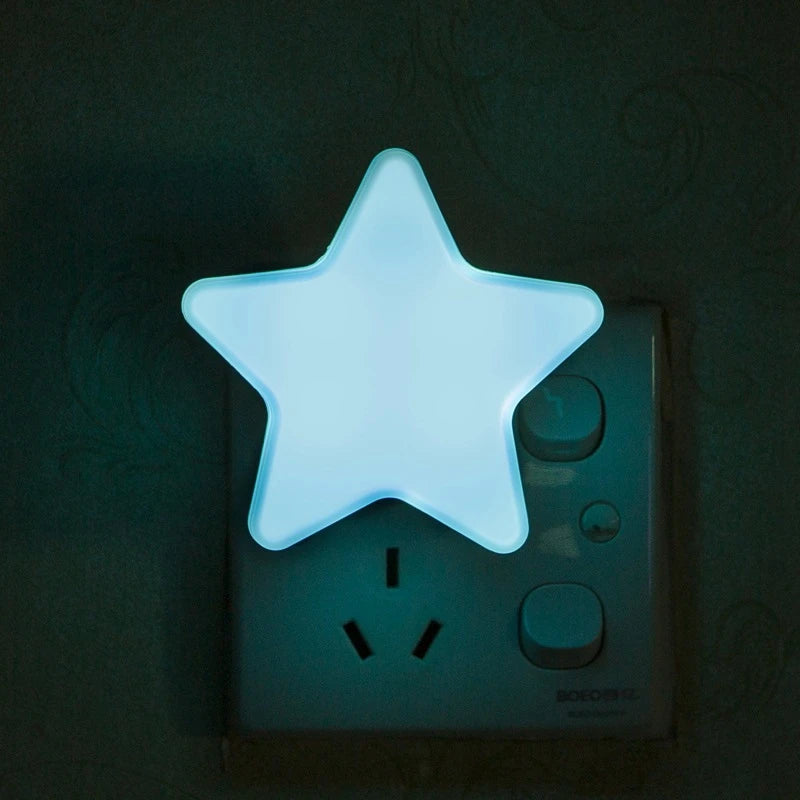 Celestial Star LED Plug-In Night Light – Automatic Dusk-to-Dawn Sensor for Kids' Rooms & Hallways