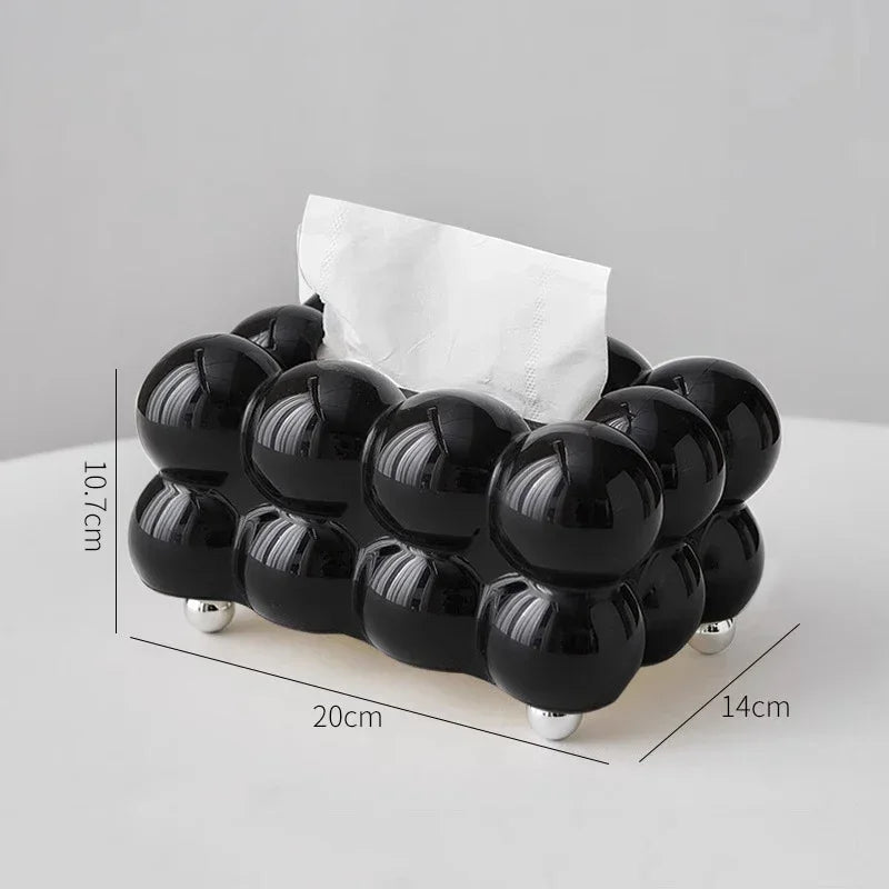 Serene Cloud Decorative Tissue Box Cover – Modern Minimalist Desktop Organizer